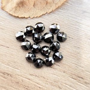 3 mm Natural black round rose cut diamond loose, 1 ct AAA jet black round shape diamond lot For Engagement Ring & Wedding Ring