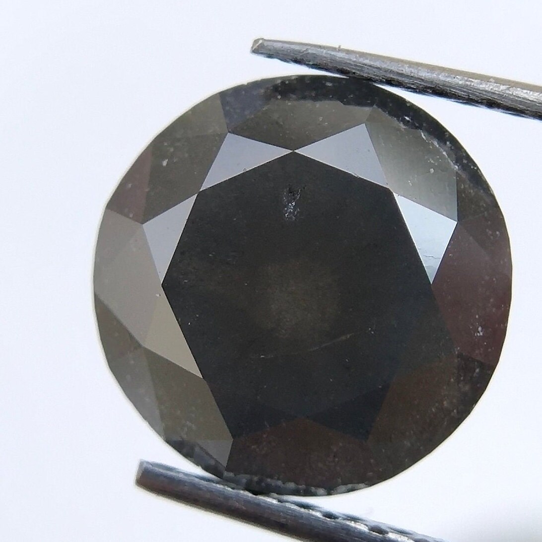 1.84 CT Natural Black Round Diamond Loose Black Round Etsy