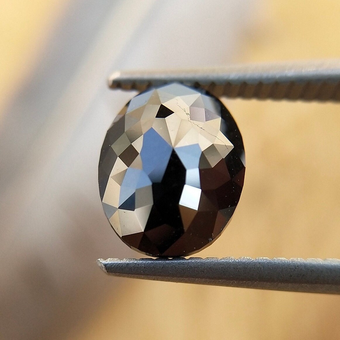 Schwarze ovale Form Diamant schwarzer Diamant brillant | Etsy