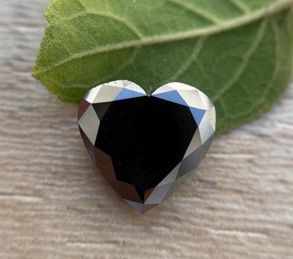 Ct Natural Black Heart Shape Rose Cut Diamond Loose, Fancy