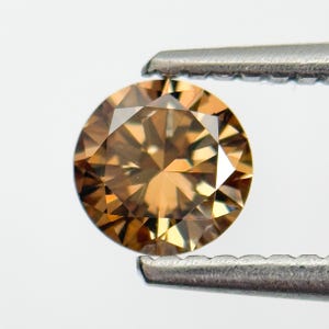 0.50 ct cognac round brilliant cut diamond loose, natural fancy brown champagne round cut diamond for minimalist diamond ring