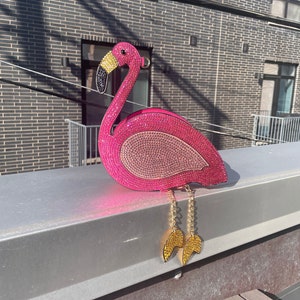 Rhinestone Flamingo Purse