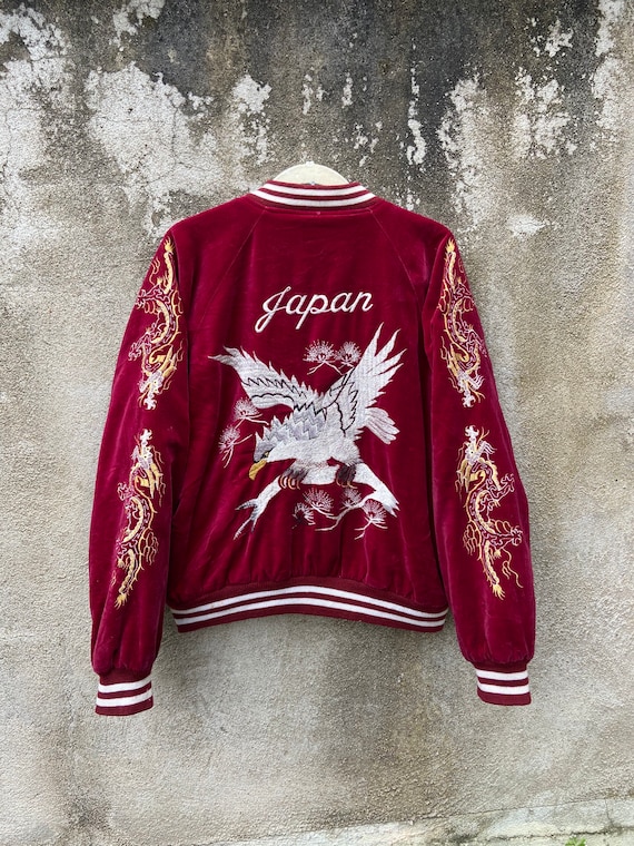 Vintage Sukajan Jacket jungle Storm Red Velvet Haw