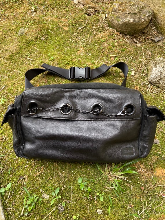 Jean Paul Gaultier Bag Black Leather Canvas Crossbody | Etsy