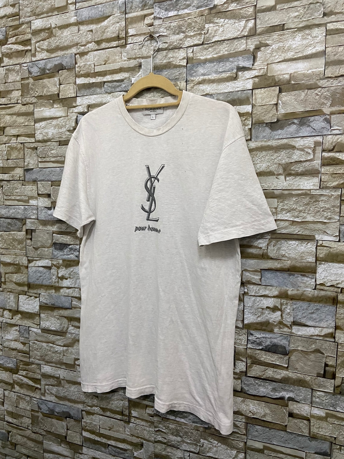 Yves Saint Laurent Shirt YSL Pour Homme T Shirt Size Large Etsy