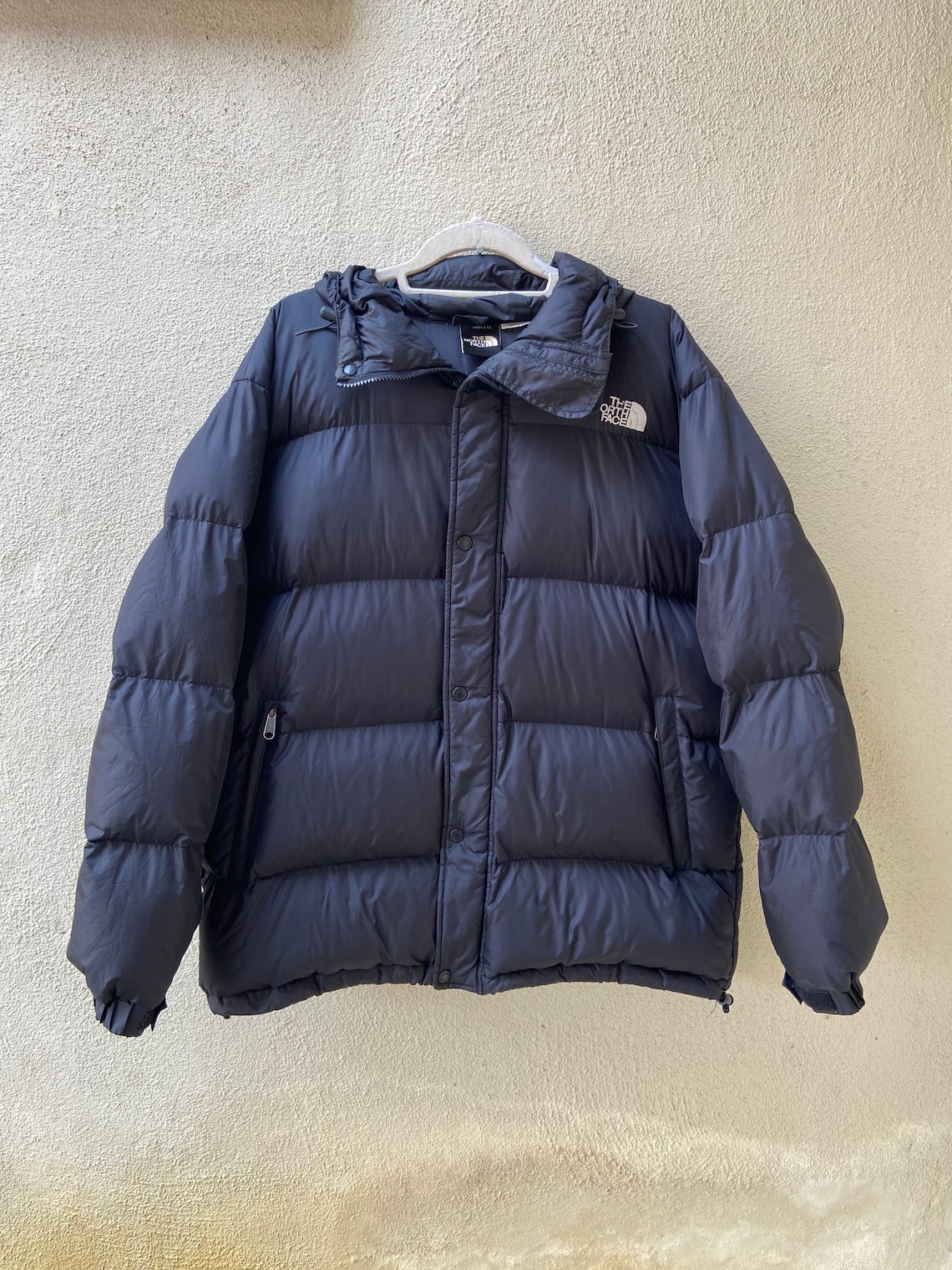 The North Face Puffer down Hooded Black Jacket Size Large | Etsy