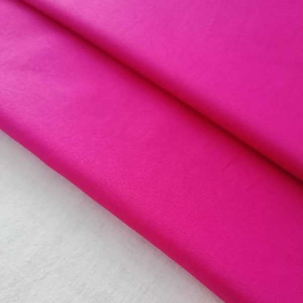 Hot pink poplin cotton fabric, fabric for dresses, skirt, blouse