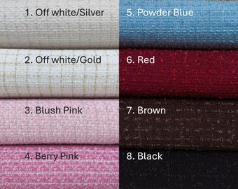 Sparkling Lurex Tweed Boucle Fabric: Mini-Checkered Jacket Material. Textured Suiting Fabric, 150cm/59in wide