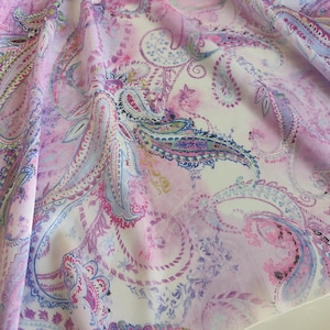 Purple Paisley Velvet Satin Fabric for dresses, robes, nightgowns