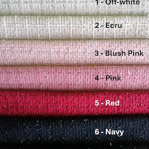 Tweed fabric, boucle fabric, mini-checkered tweed boucle fabric with sparkling Lurex thread, various colors, fabric for jackets by the yard