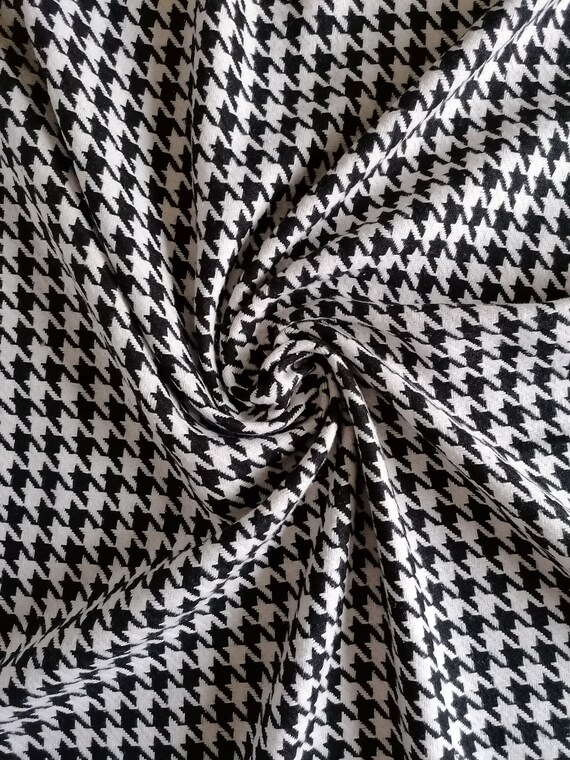 Wool and Cotton Blend Houndstooth Fabric for Coats and - Etsy