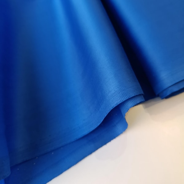 Royal blue Organic Cotton Satin fabric, Lightweight Apparel Sewing Material