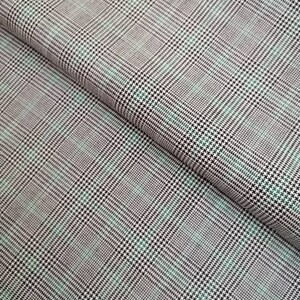 Gray Plaid Wool Silk Fabric: Check Tweed for Suits, Jackets