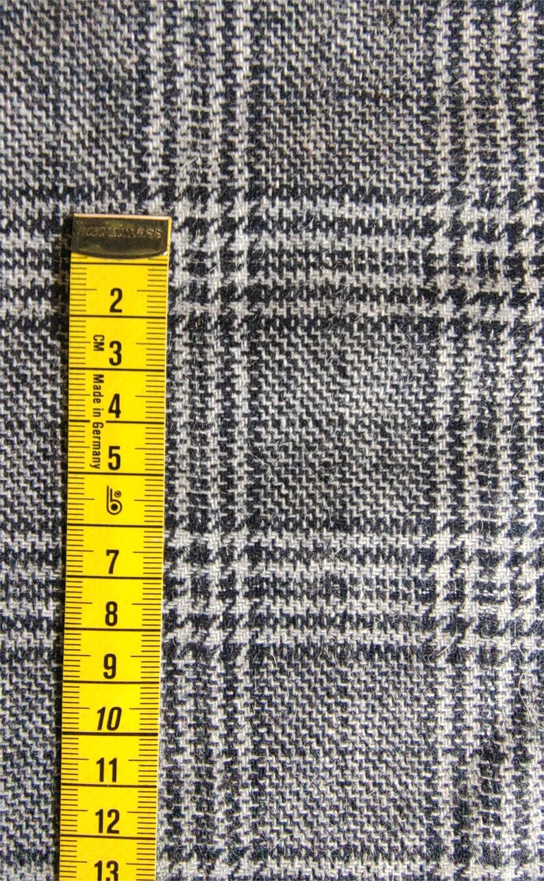 Tela de tweed a cuadros grises para trajes: material clásico de costura para prendas imagen 5