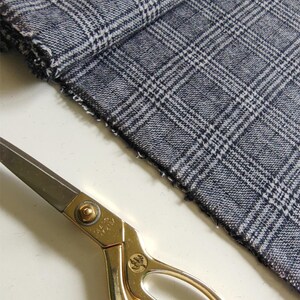 Tela de tweed a cuadros grises para trajes: material clásico de costura para prendas imagen 6