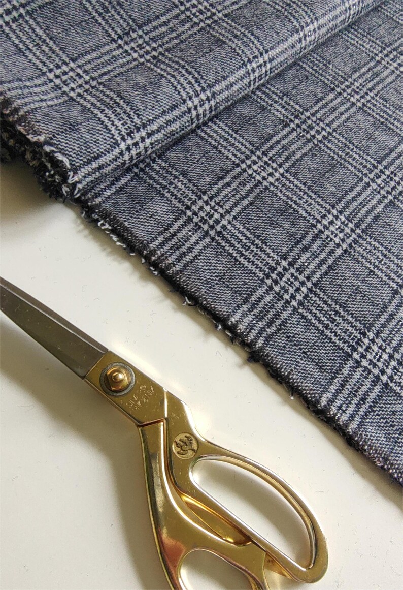 Tela de tweed a cuadros grises para trajes: material clásico de costura para prendas imagen 6