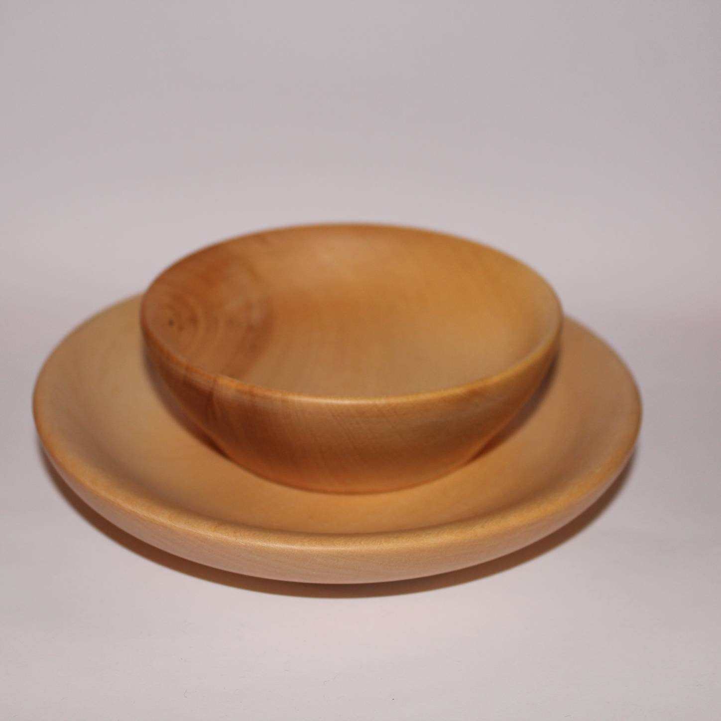 Handmade wooden contemporary bowl and plate set 2pcs lime Etsy