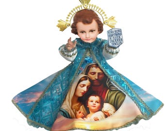 Trajecito de la SAGRADA FAMILIA para Niño Dios. Conjunto Niño Dios, Tallas 15-45 cm