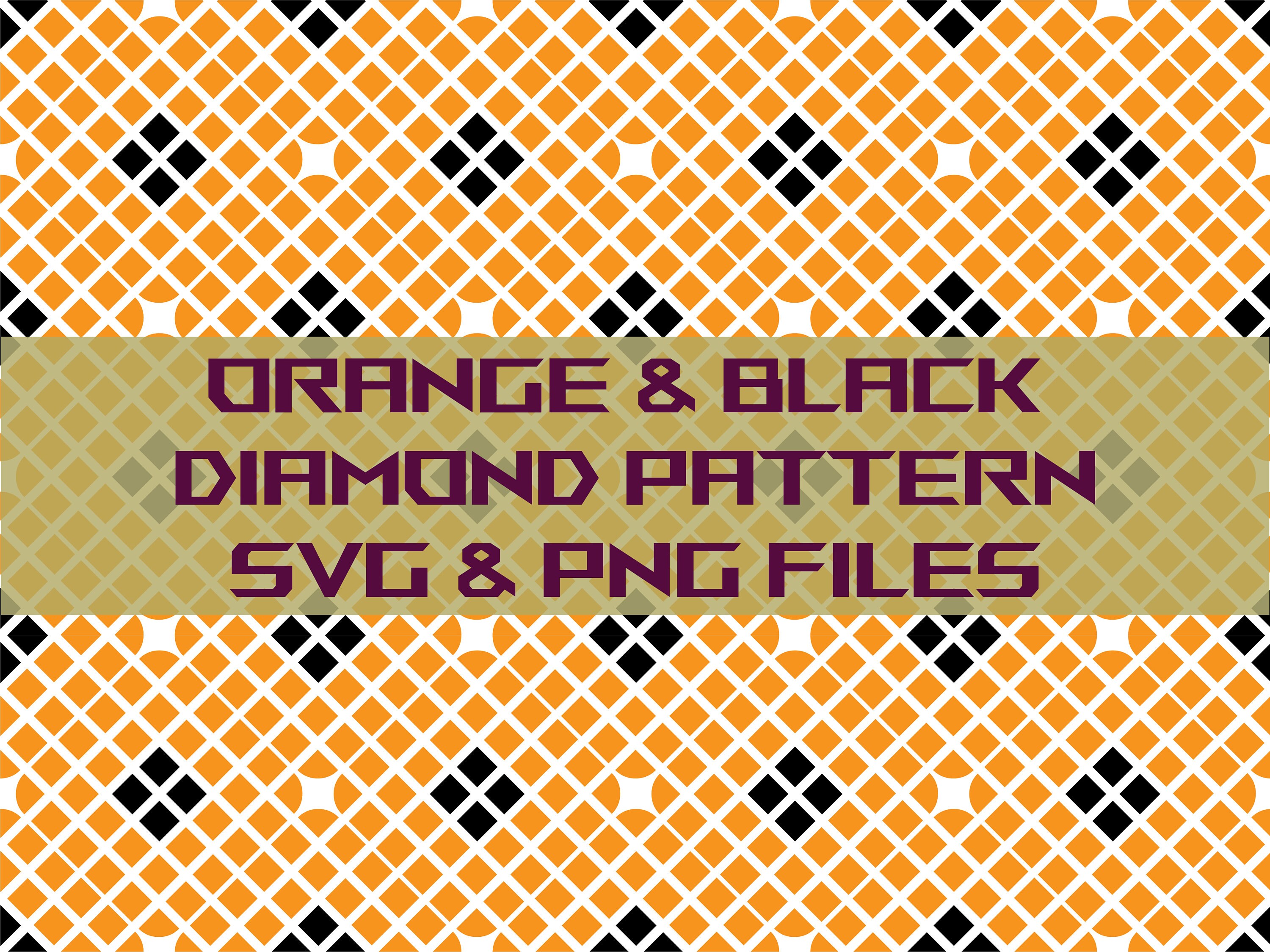 Repeating Diamonds Pattern in Orange and Black. SVG and PNG Etsy UK