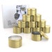 Gold Candle Tins With Lids for Candle Making - 12 PCS of 8 Oz - Classic and Elegant 