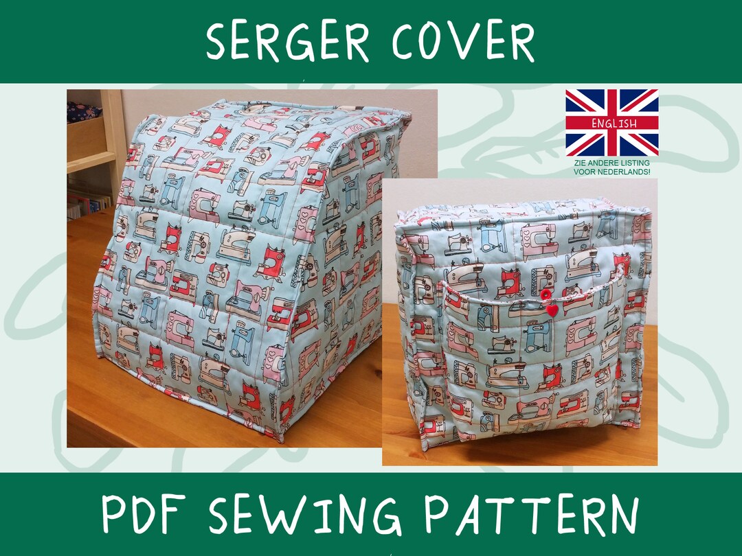English PDF Sewing Pattern Serger Cover, Quilted Serger Protector