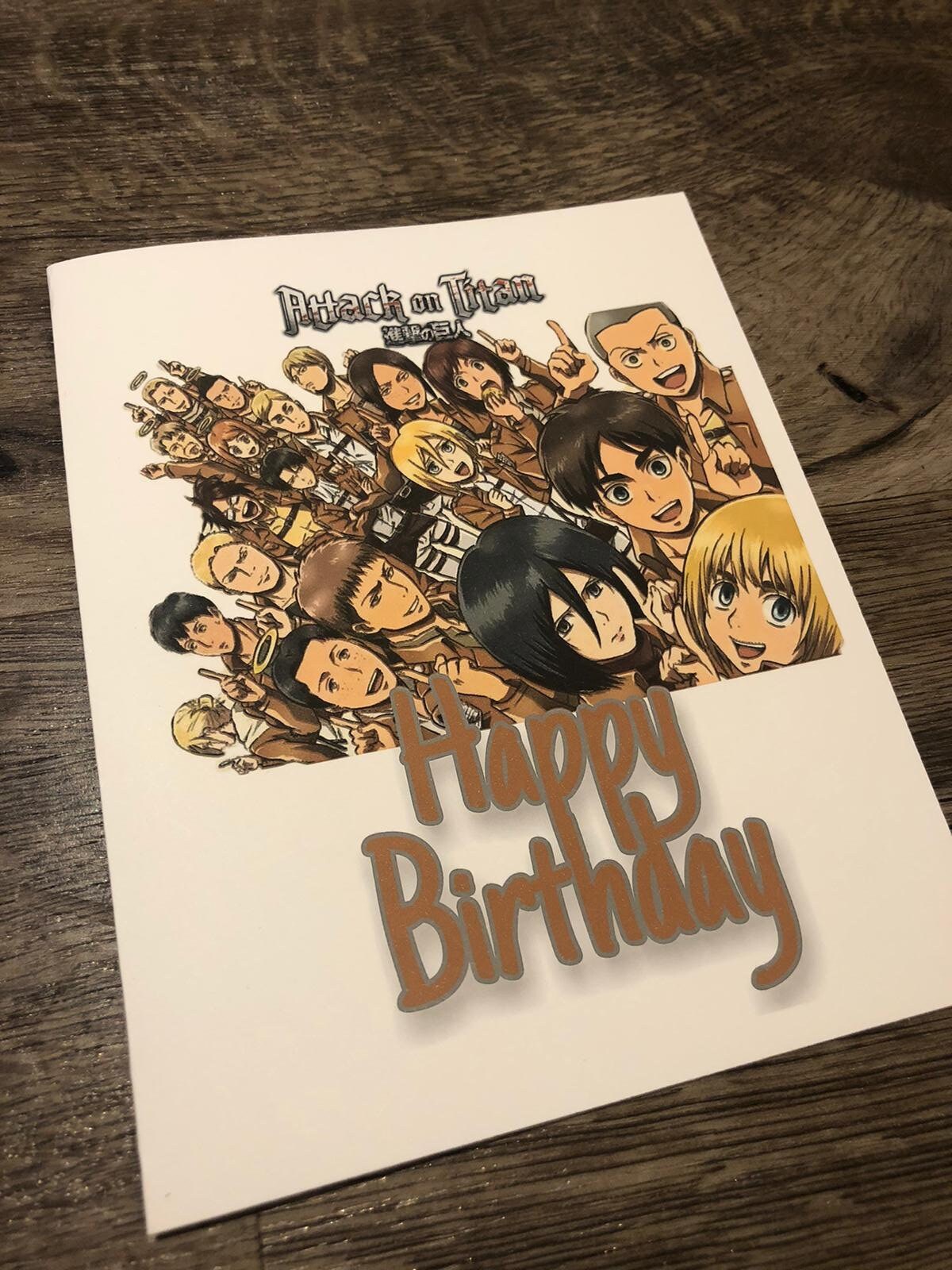 Birthday Anime Card Geburtstags Anime Karte Fan Art | Etsy