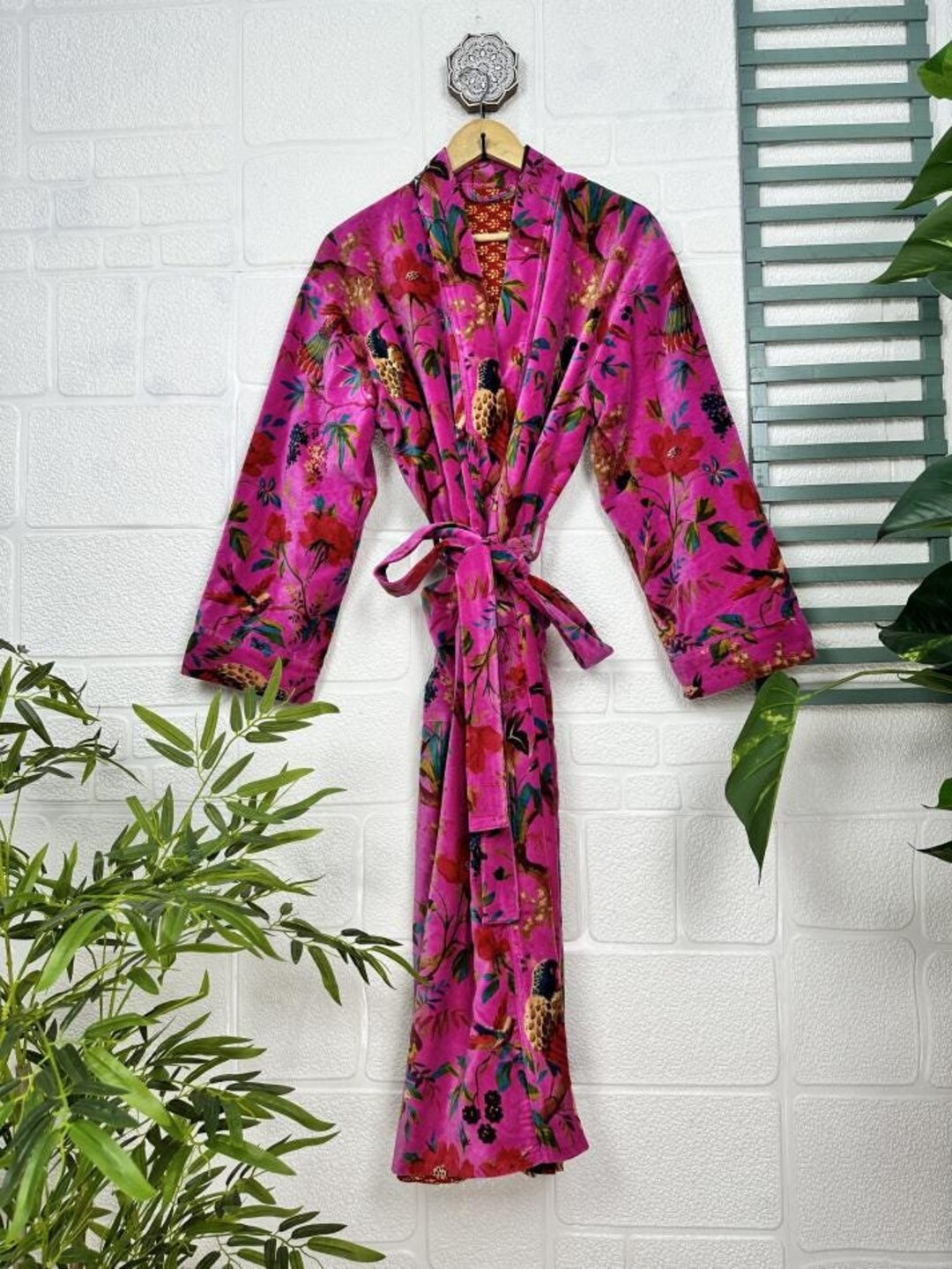 Fancy House Robe Luxury Velvet House Robe | Unisex Kimono Jacket Reversible Silk Lined ...