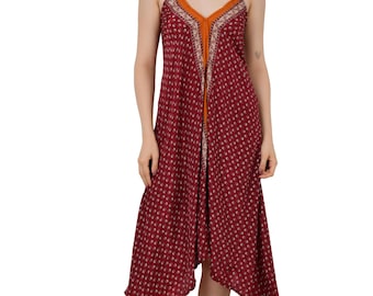 Handmade Floral Halter Maxi Dress: Vintage Boho Sundress