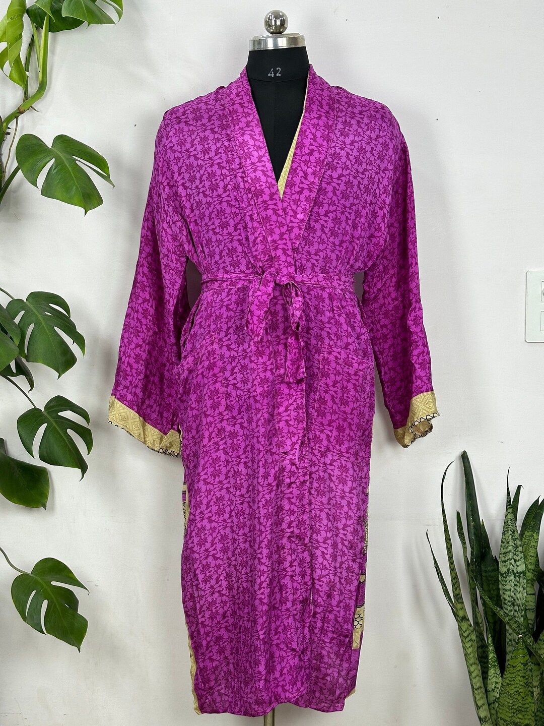 Sustainable Recycle Silk Men Robe Luxury Masculine Elegance Etsy