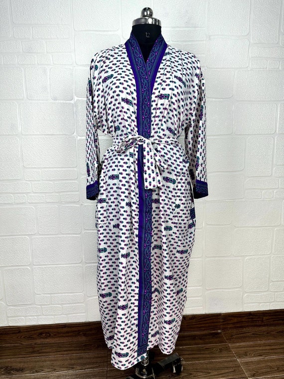 silk paisley dressing gown Men's Gold Paisley Silk Dressing Gown with Navy Blue Quilted Shawl Collar, Luxury Smoking Jacket