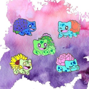 Shop Closing - Bulbasaur Enamel Pin Variants Cute Plant Monster Fan Art Pins