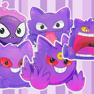 GASTLY EVOLUTION PACK – Set of 5, 1.5" Vinyl Stickers