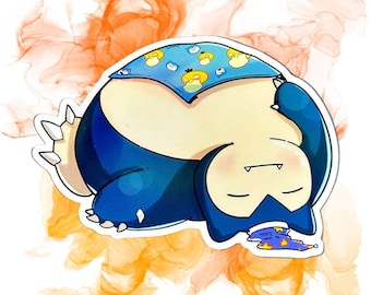 Shop Closing - SLEEPY SNORLAX STICKER: With Psyduck Blanket