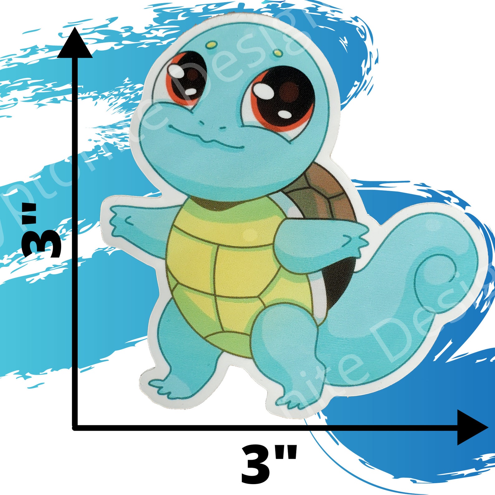 Squirtle Pokemon Die-cut Vinyl Sticker Set of 3 Full-color | Etsy