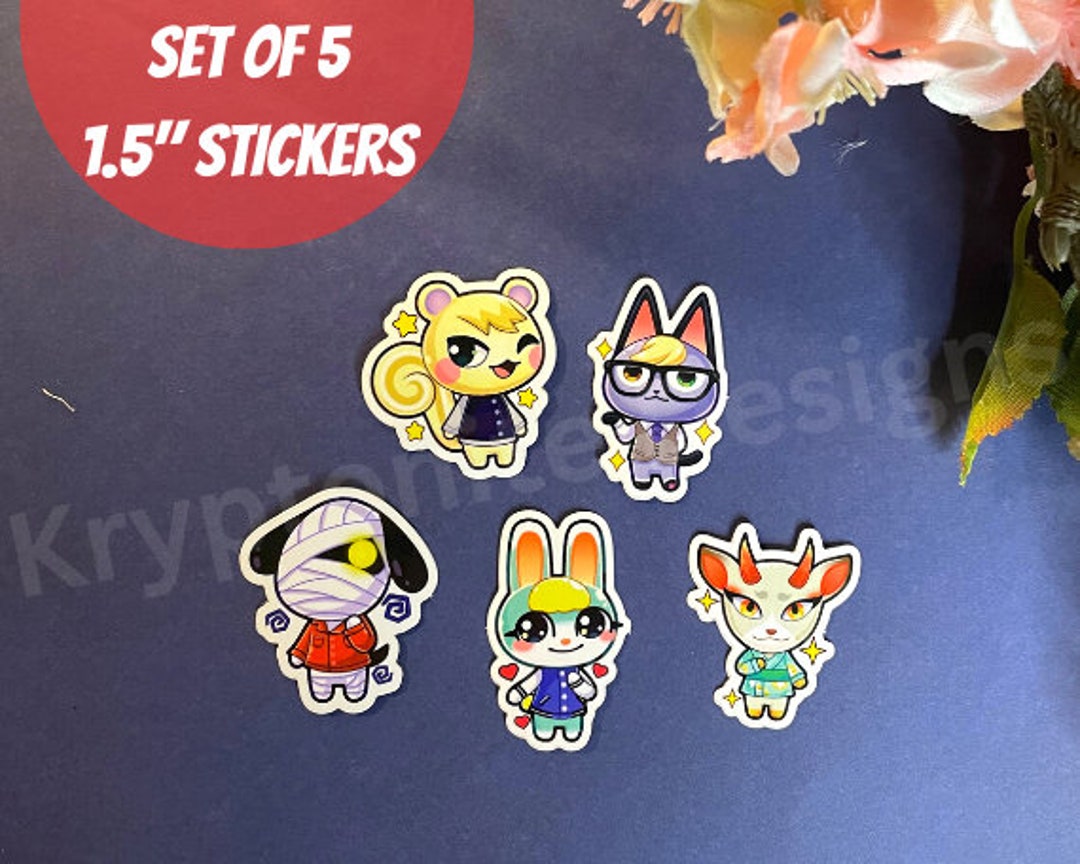 Animal Crossing Sticker Set of 5 Raymond Sasha Marshal Etsy