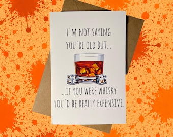 Shop Closing - WHISKY BIRTDAY CARD - Humorous Age Joke, Gift for Drink Lovers (Card + Envelope)