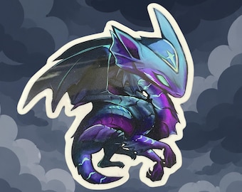 Shop Closing - DARK DRAGON STICKER – 3" Chibi Lunari-Inspired Waterproof Vinyl Fantasy Decal
