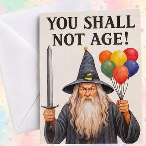 Shop Closing - WIZARD BIRTHDAY CARD - Fantasy Birthday Card for Nerds (Card + Envelope)
