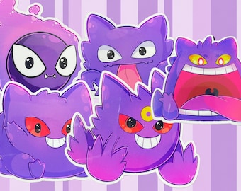Shop Closing - GASTLY EVOLUTION STICKER Set - Gengar, Haunter, Mega Gengar