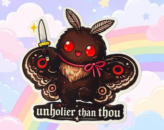 Shop Closing - MOTHMAN VINYL STICKER - Unholier Than Thou Decal