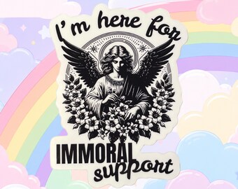 Shop Closing - FUNNY ANGEL STICKER -  Immoral Support Vinyl Decal
