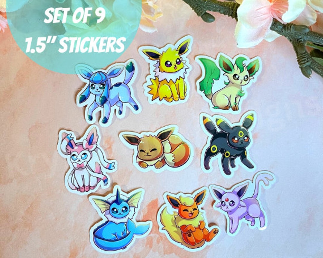 Eevee evolution pastel stickers, Eevee evolutions