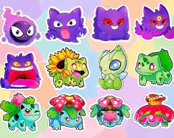 STORE CLOSING: Choose Your Own Pokemon Sticker Bundle, Waterproof Vinyl Anime Decals, Custom Gamer Gift Pack for Pokemon Lovers