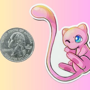 Shop Closing - MEW & SHINY MEW Sticker Set - Pokémon Vinyl Decal for Water Bottle or Laptop image 5