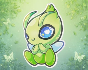 Shop Closing - CELEBI POKEMON STICKER – 3" Chibi Legendary Vinyl Decal