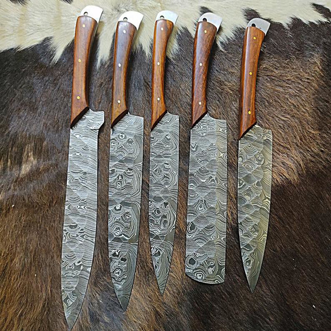 Handmade chef knife set santoku nakiri hand knife Etsy