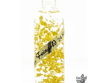 Goldfläschchen, Echtes Gold, Deko Flasche, Goldflocken in Glasflasche, Goldflimmer, Wertanlage, Reichtumsecke