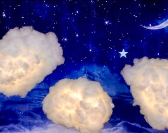 Night Sky, Cloud, 15x12x10, LED lights, Hanging cloud with lights