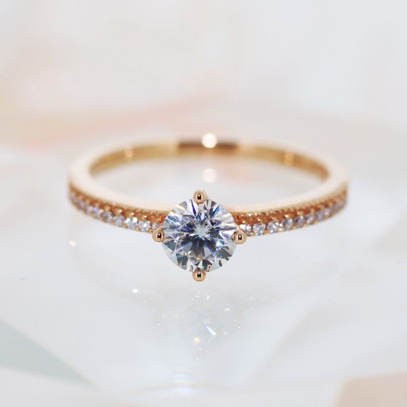 Engagement Ring Personalized Promise Ring 0.50 Ct Cubic Etsy