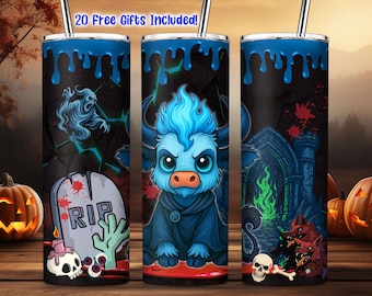 Villain 20oz Skinny Tumbler Png, Villain Halloween Tumbler Png, Highland Cow Villain Wrap Png, Villain Character Wrap Png, Commercial Use